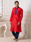Red Colour Fancy Latest Designer Party And Function Wear Traditional Mysore Silk Kurta Churidar Pajama Redymade Collection Swaroop-1-6